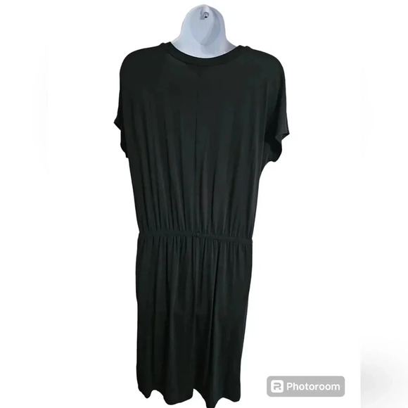 Banana Republic Black Midi Dress Elastic Waist Pockets Minimal Petite SP Classic - Picture 3 of 7